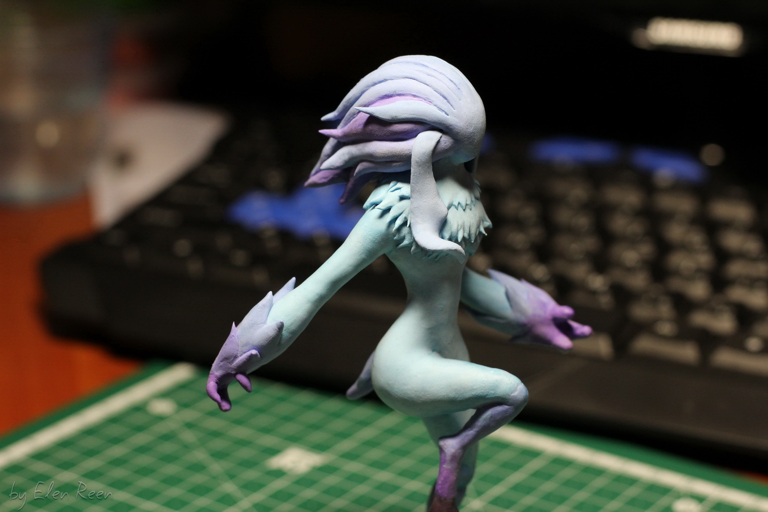 Kindred (League of Legends) - velvet plastic figure - My, Needlework with process, League of legends, Kindred, Figurine, Лепка, Handmade, Velvet plastic, , Video, Longpost, Figurines