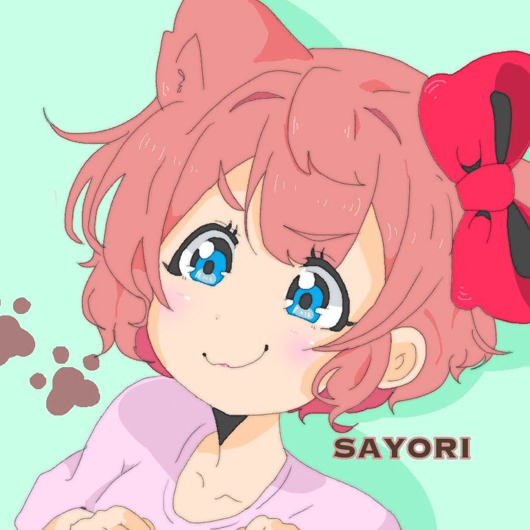 Nekoyori - Doki Doki Literature Club, Sayori, Anime art, Neko, Visual novel