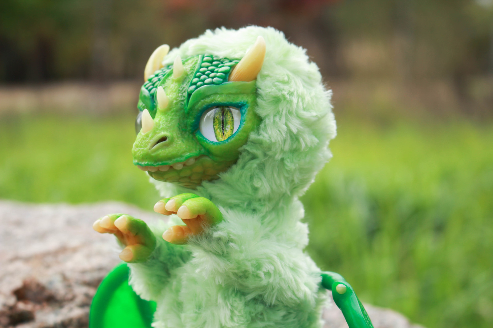 Lispy green dragon - My, My, Polymer clay, Author's toy, The Dragon, Needlework without process, Longpost
