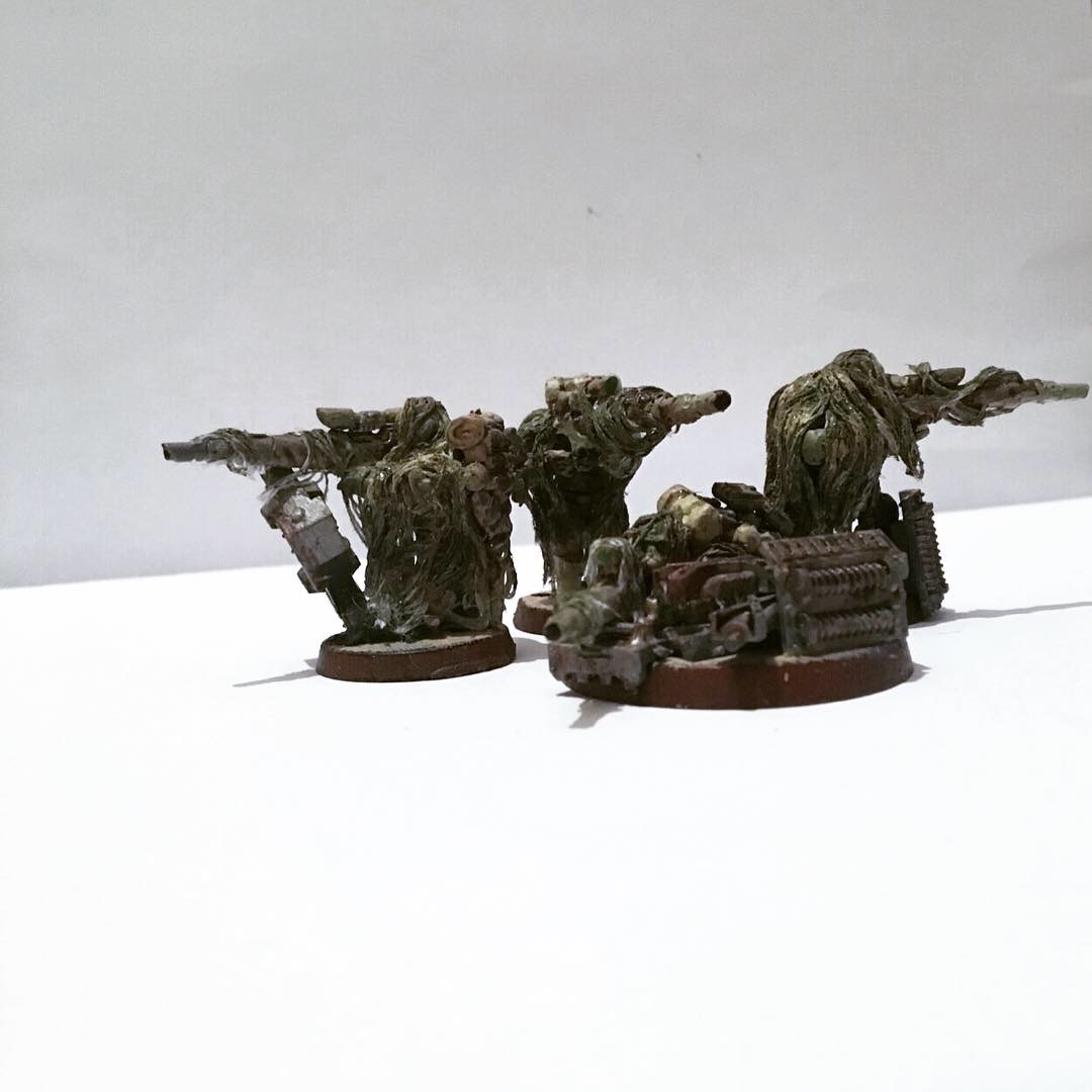 Astra militarum sniper squad (Conversion) - My, Astra Militarum, Wh miniatures, Wh painting, Wh40k, Snipers, Warhammer 40k, Longpost