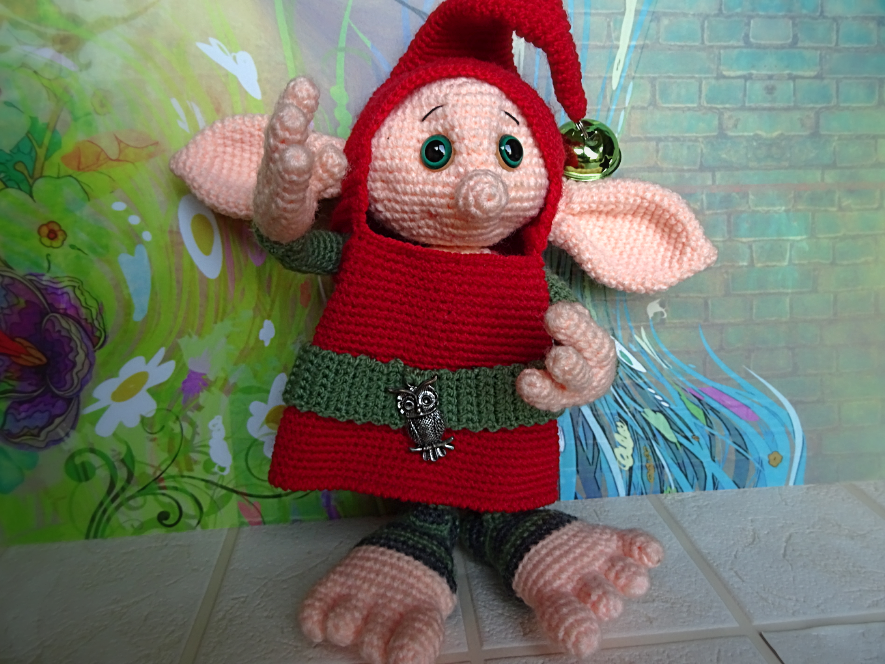 Elf Bell - My, Knitted toys, Crochet, Elves, Bells, Doll, Needlework without process, With your own hands, Longpost