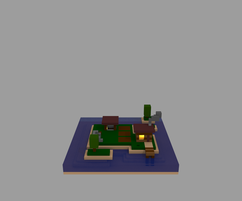 braver - My, Island, GIF, Magicavoxel, Digital drawing, Voxelking, Longpost