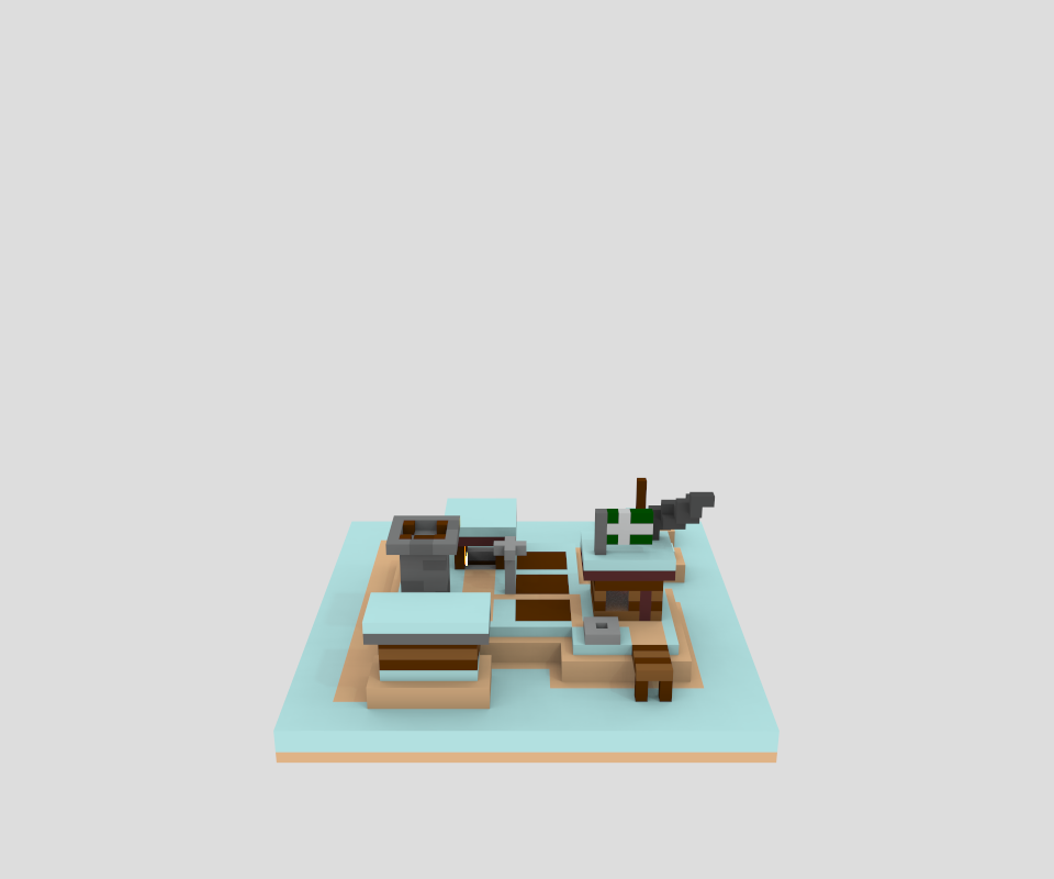 braver - My, Island, GIF, Magicavoxel, Digital drawing, Voxelking, Longpost