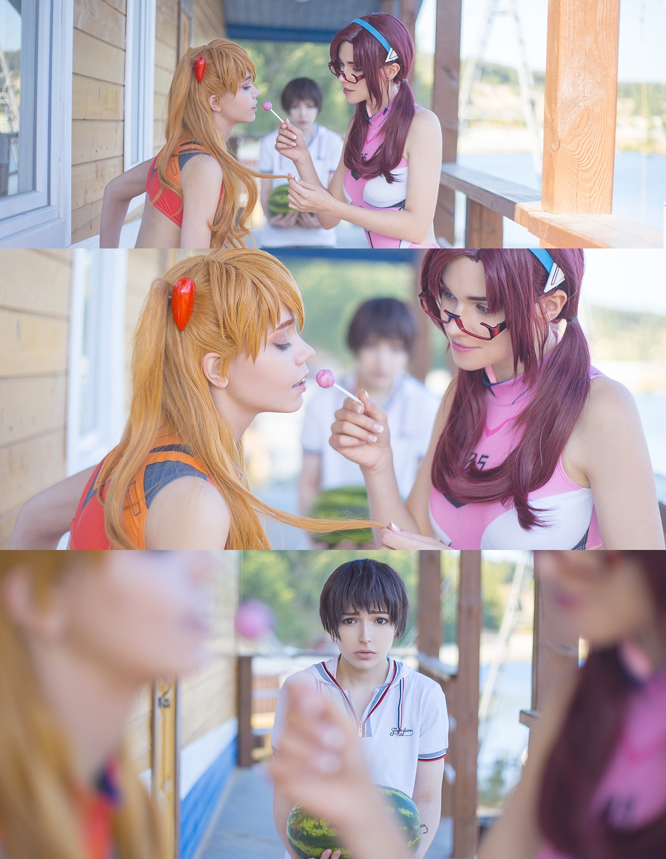 EvangelionCosplay. Asuka by Alisa Demian, Mari by Саша Холланд и Shinji by  Дэлиан Фирсов. | Пикабу