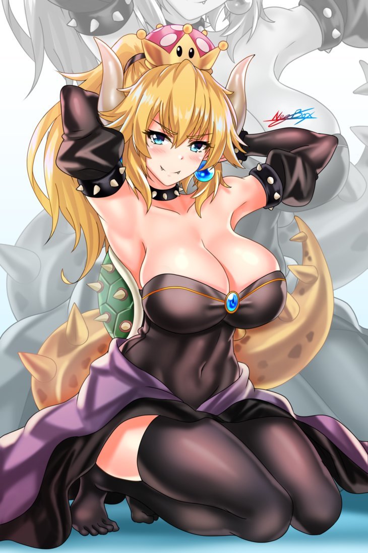 Bowsette - NSFW, Deviantart, Art, Drawing, Games, Mario, Bowsette, Longpost, Danmakuman, Zantyarz