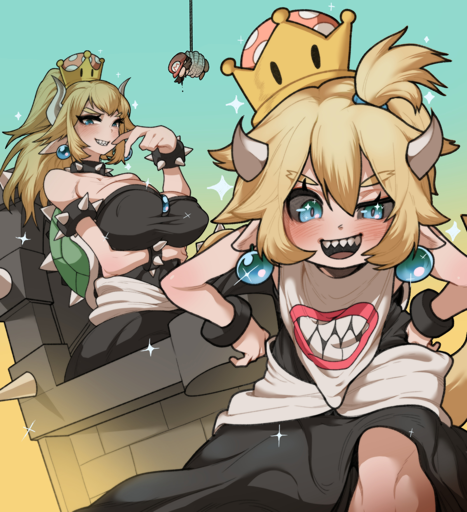 Bowsette - Марио, Bowsette, Bowsette Jr, Boosette, Длиннопост, Anime Art, Сиськи