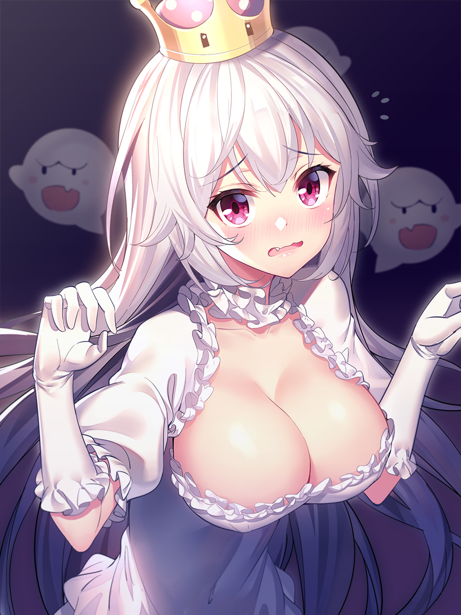 Boosette - Mario, Bowsette, Boosette, Boobs, Anime art, Longpost