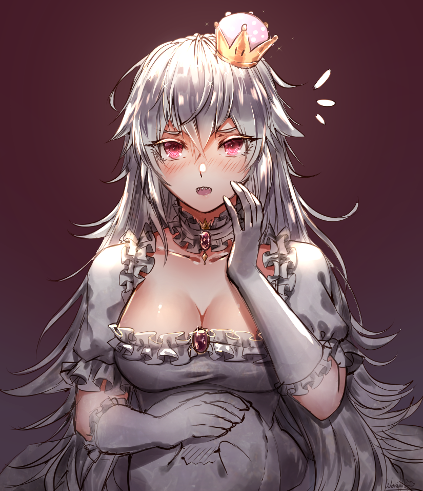 Boosette - Mario, Bowsette, Boosette, Boobs, Anime art, Longpost