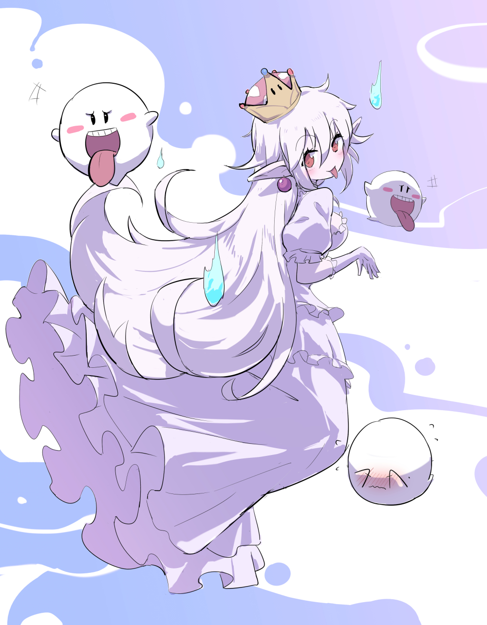 Boosette - Mario, Bowsette, Boosette, Boobs, Anime art, Longpost