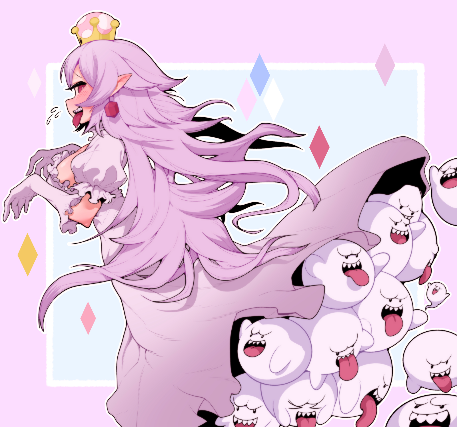 Boosette - Mario, Bowsette, Boosette, Boobs, Anime art, Longpost