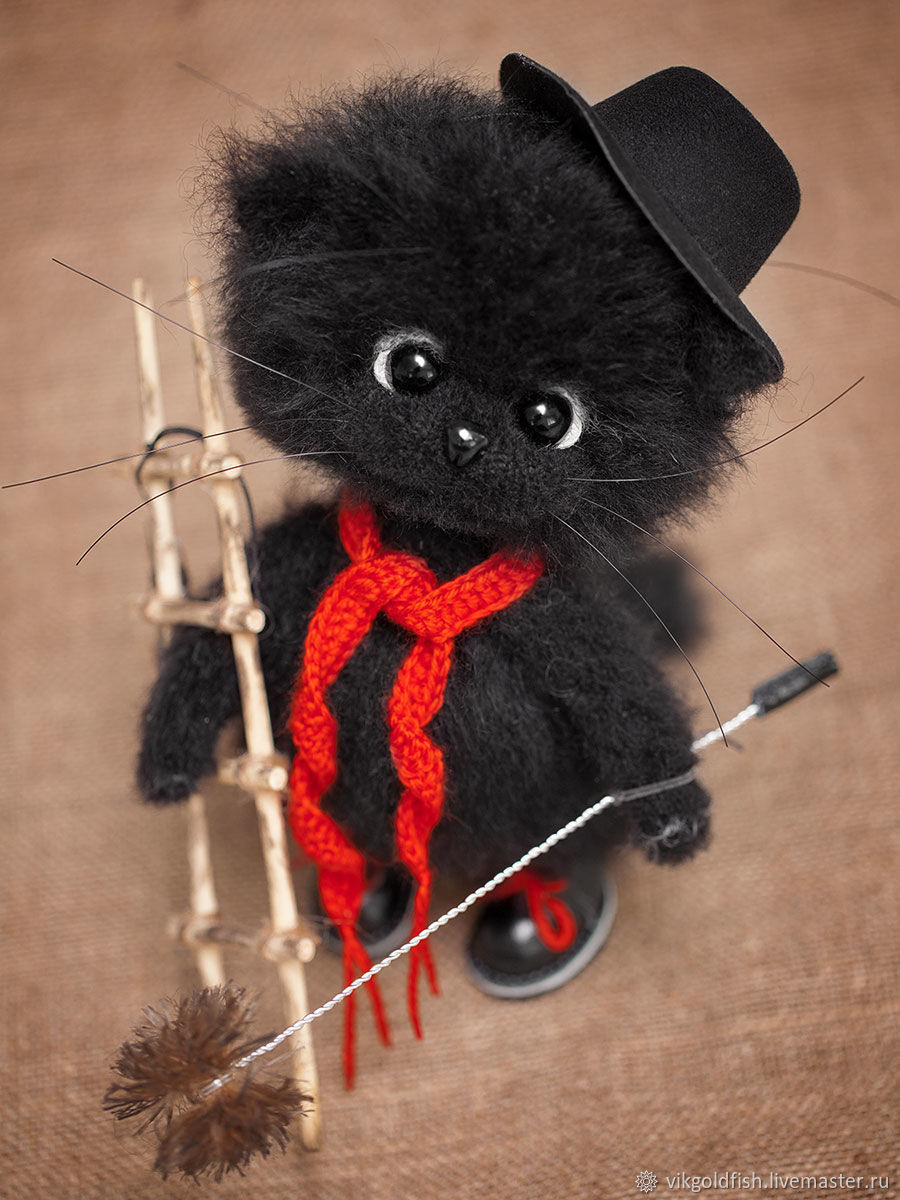 Have you called a chimney sweep? - My, Needlework, Needlework without process, Knitted toys, Longpost