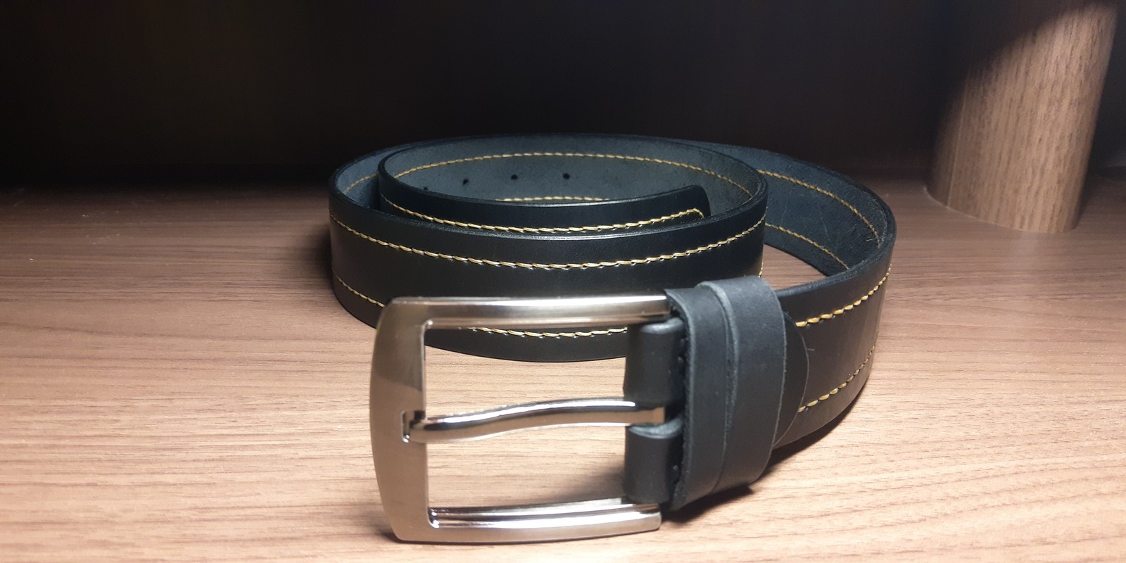 Another custom belt. - My, Belt, Natural leather, With your own hands