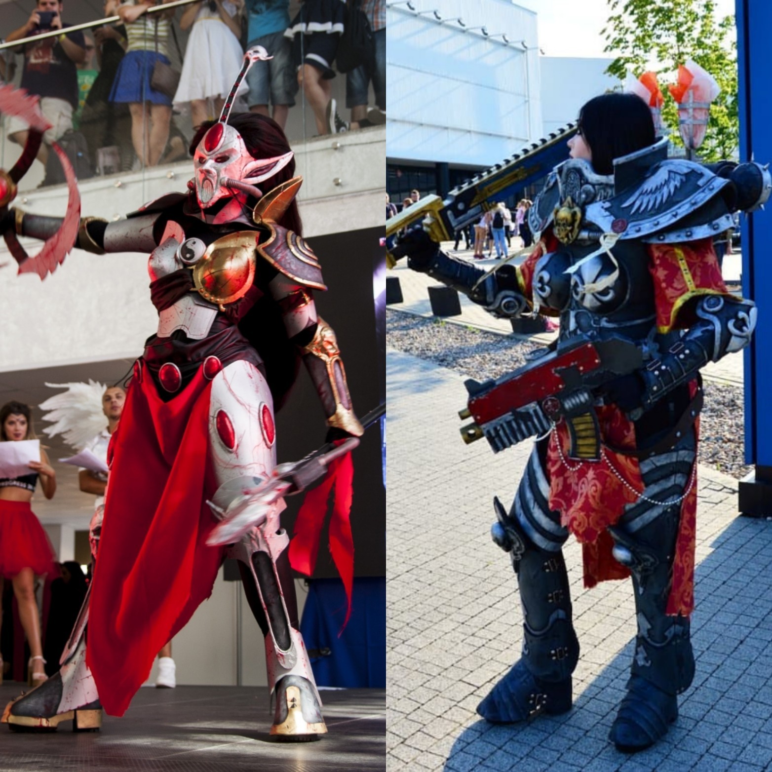 Warhammer 40k double cosplay - My, Warhammer 40k, Longpost, My, Girls, Cosplay, Craft, Video, Adepta Sororitas