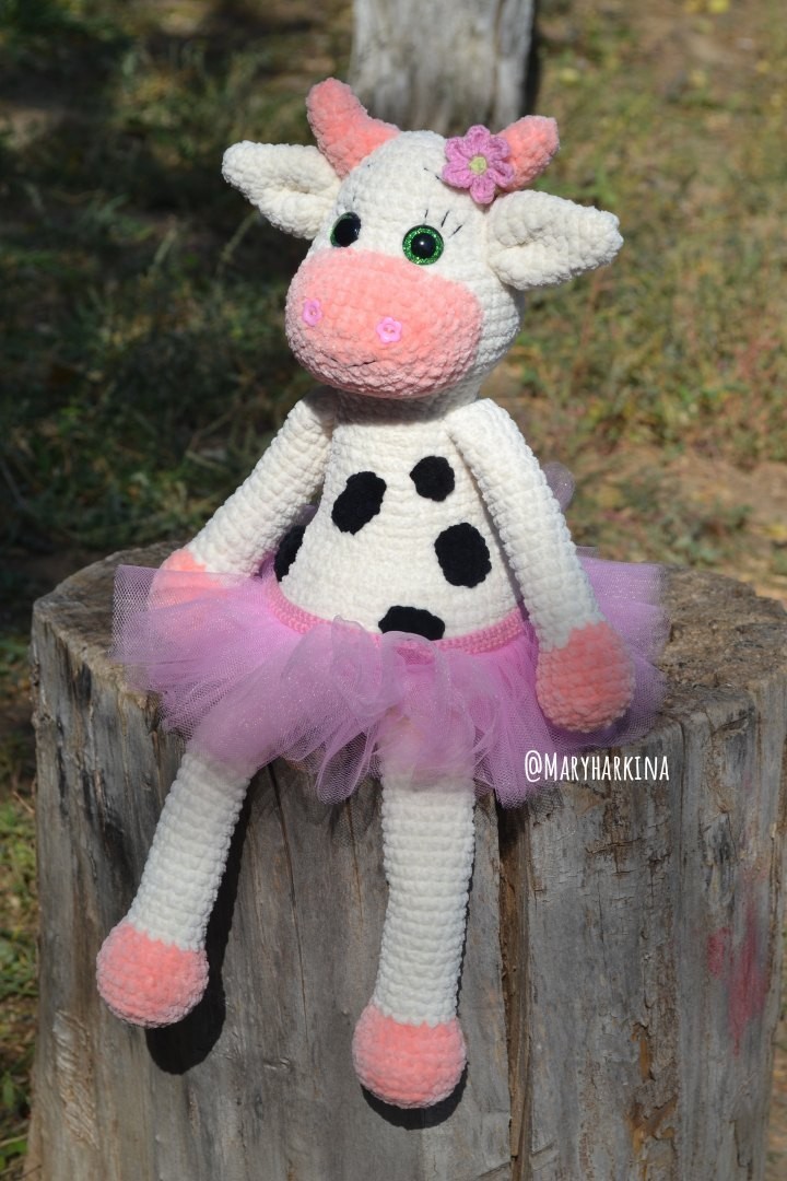 Handmade knitted cow - My, Knitting, Cow, Needlework without process, Longpost