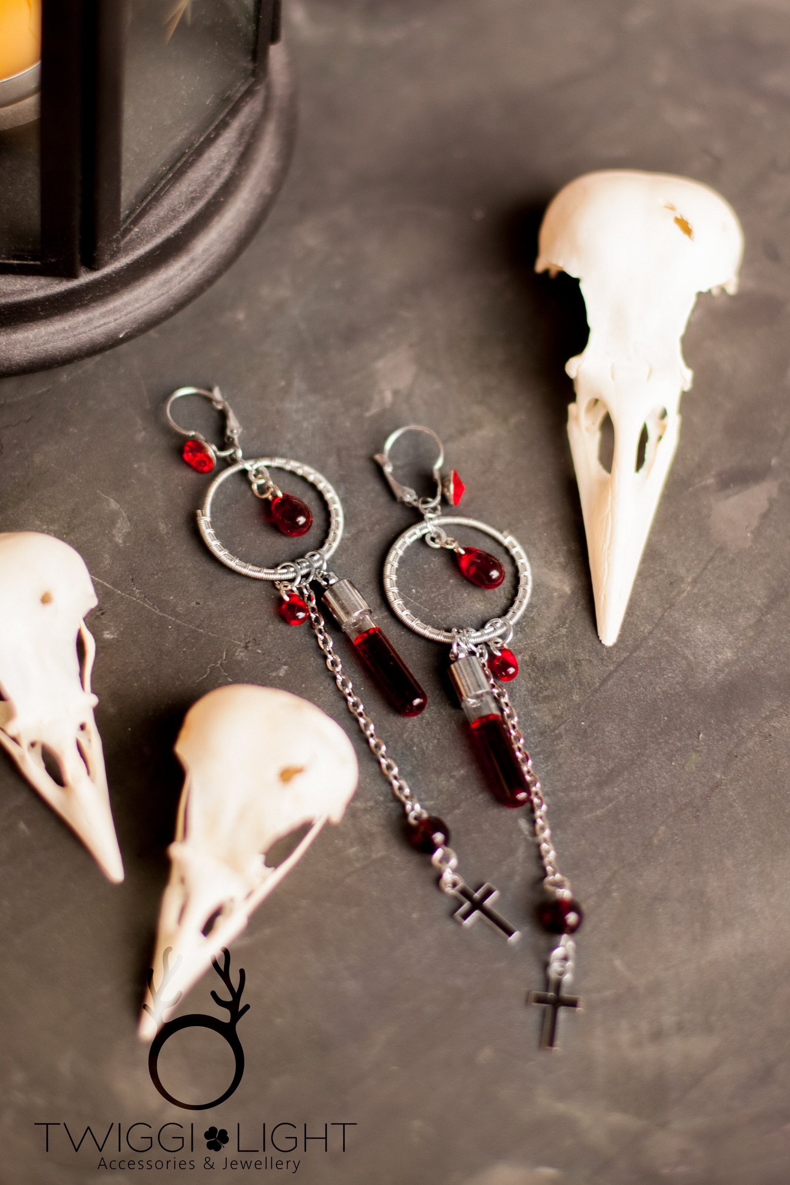 bloody halloween collection - My, Needlework without process, Blood, Halloween, Decoration, Handmade, Vampires, Choker, Longpost