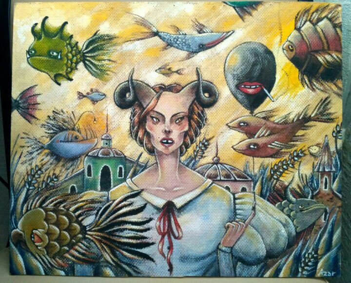 Various things come to my mind - My, Art, Psychedelic, Painting, A fish, Catch the addict, Longpost