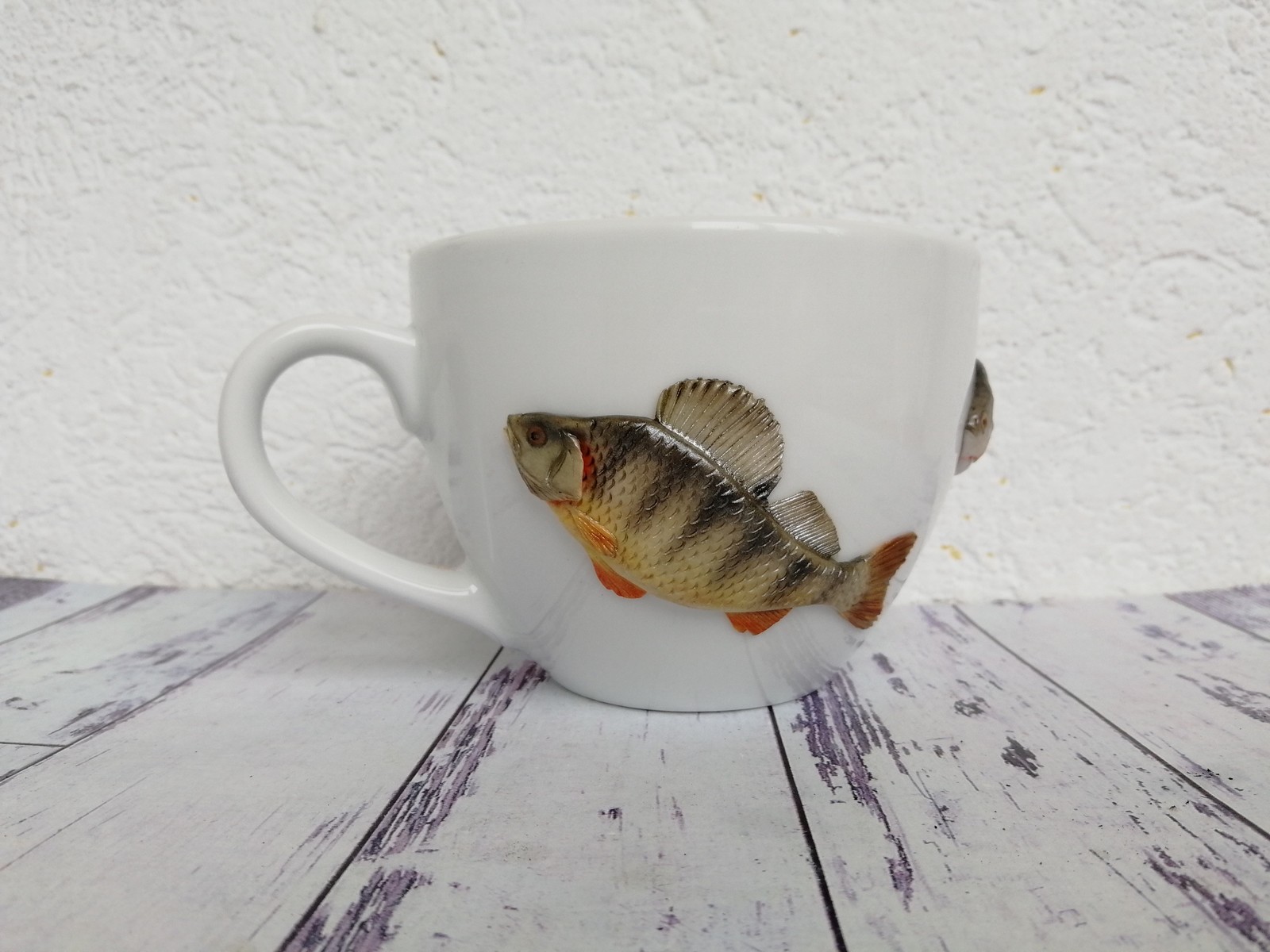 Mugs with fish - My, A fish, Creation, Decor, With your own hands, Needlework, Fishermen, Longpost