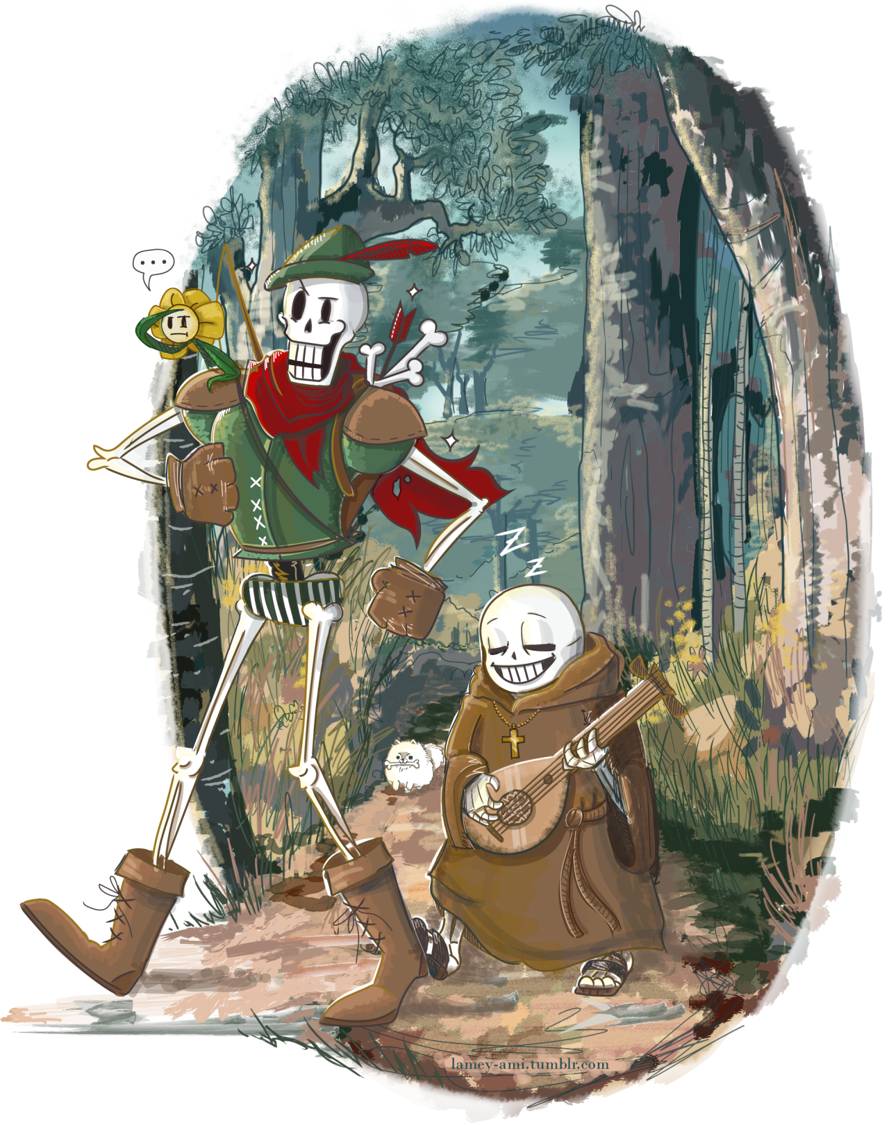 In search of adventures - Undertale, Games, Art, Papyrus, Sans, Flowey, Crossover, Robin the Hood