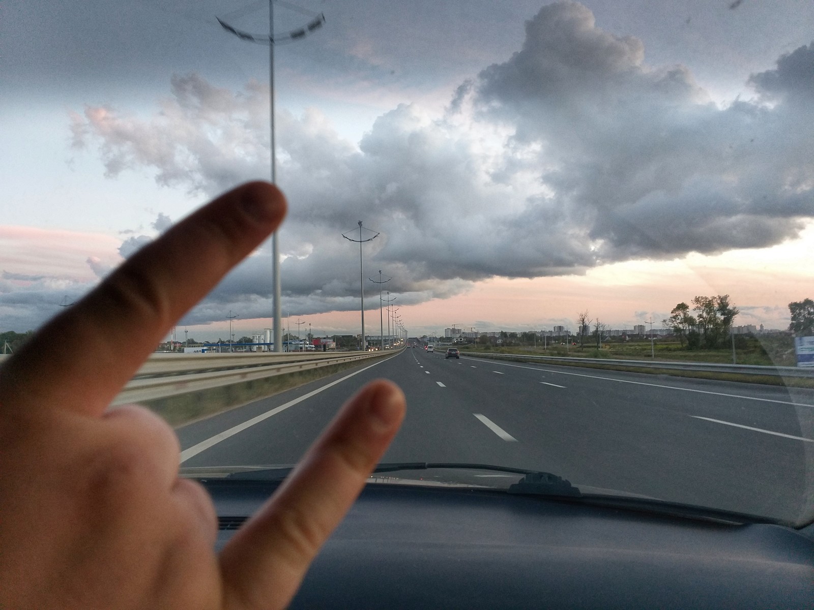 Along the way - My, Kaliningrad, Road, Kaliningrad region, Evening, Sky