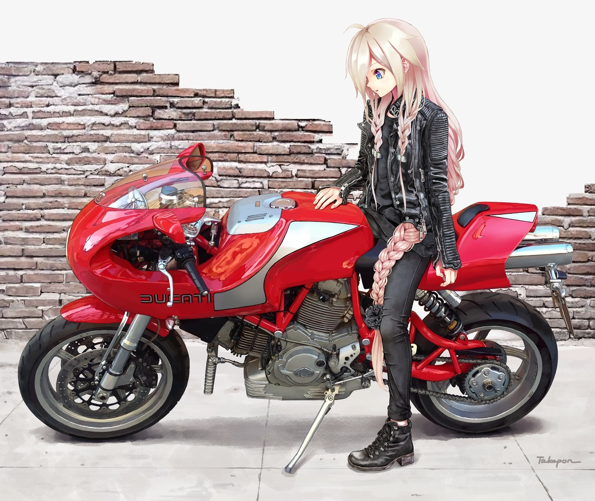 Vroom vroom!!! - Anime, Not anime, Vocaloid, Ia, Anime art, Motorcycles, Ducati, Moto