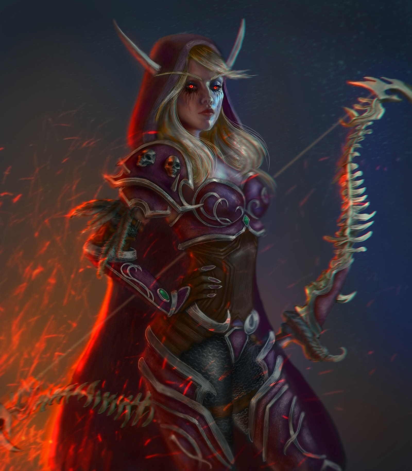 Sylvanas. - Wow, World of warcraft, Warcraft, Blizzard, Game art, Art, Creation