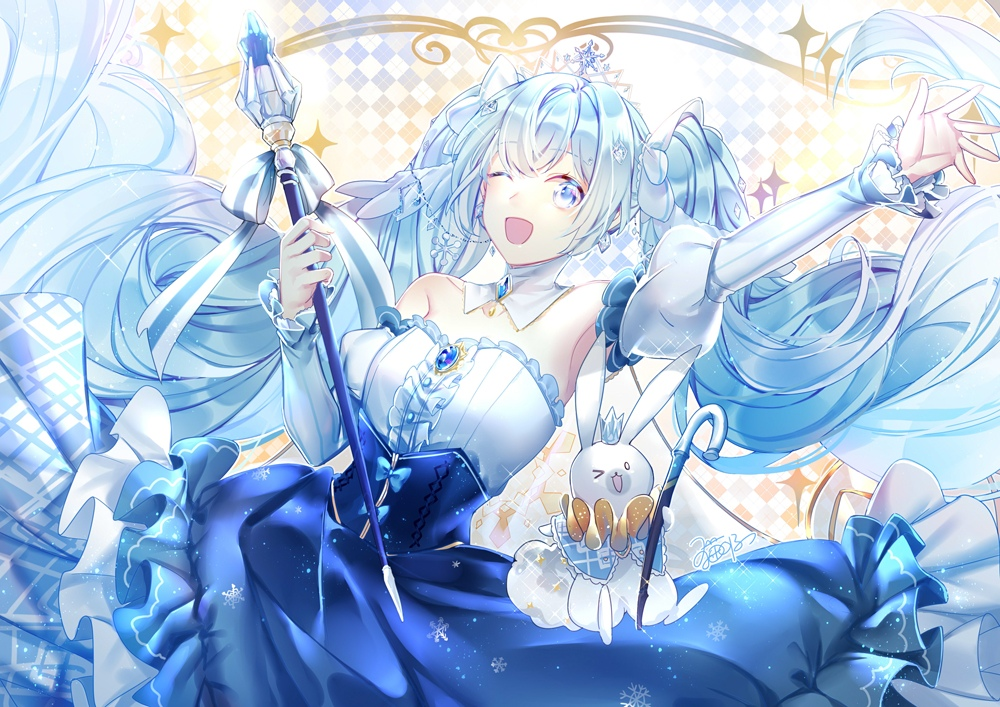 Hehey! - Anime, Not anime, Vocaloid, Hatsune Miku, Anime art, Snow miku