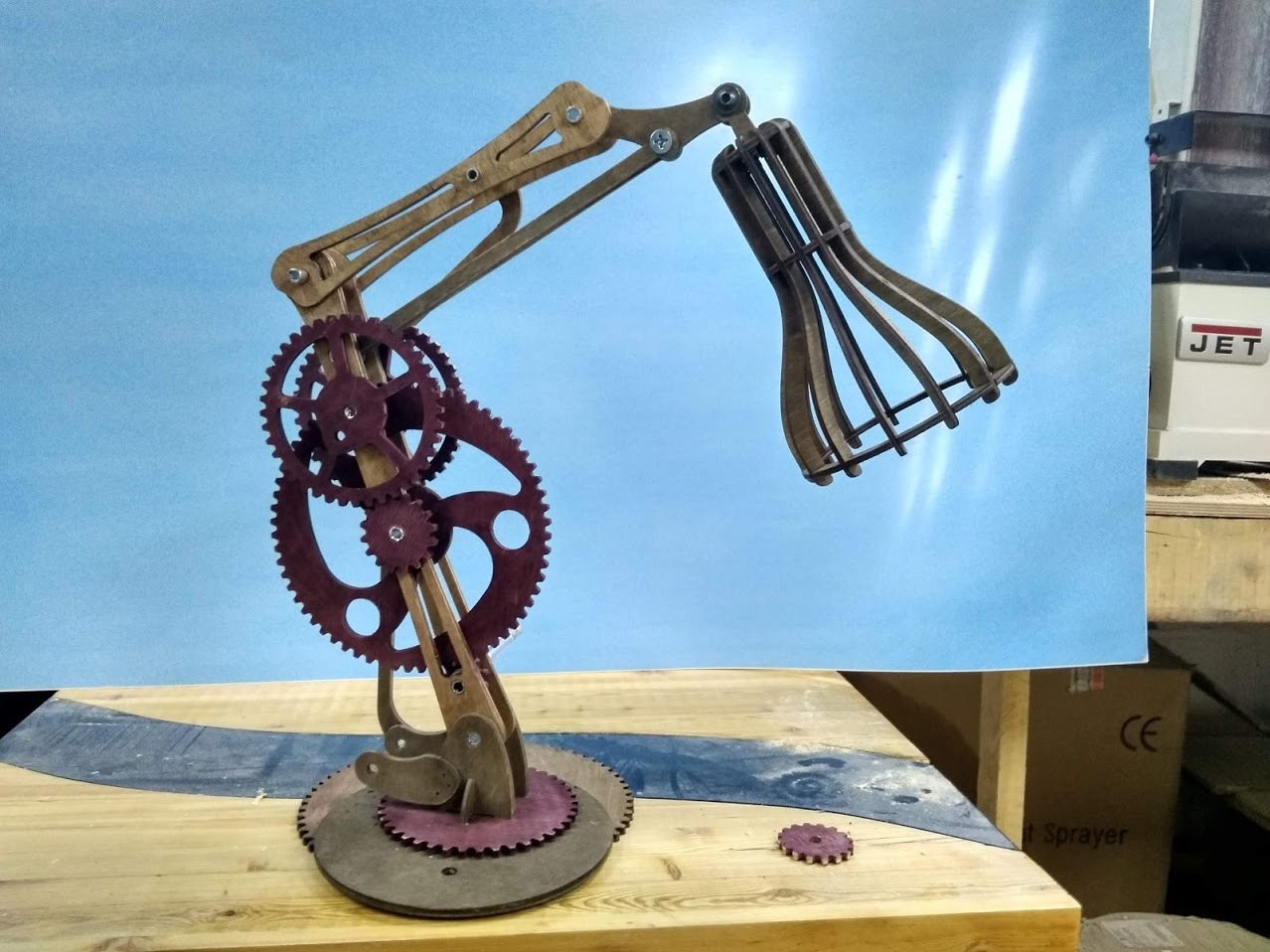 Lamp MECHANOGRAPH - My, Desk lamp, CNC, Video, Longpost