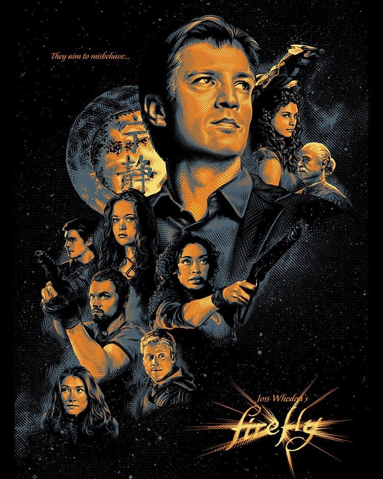 Cute redrawing of the classic Firefly poster - Serenity, Poster, The series Firefly