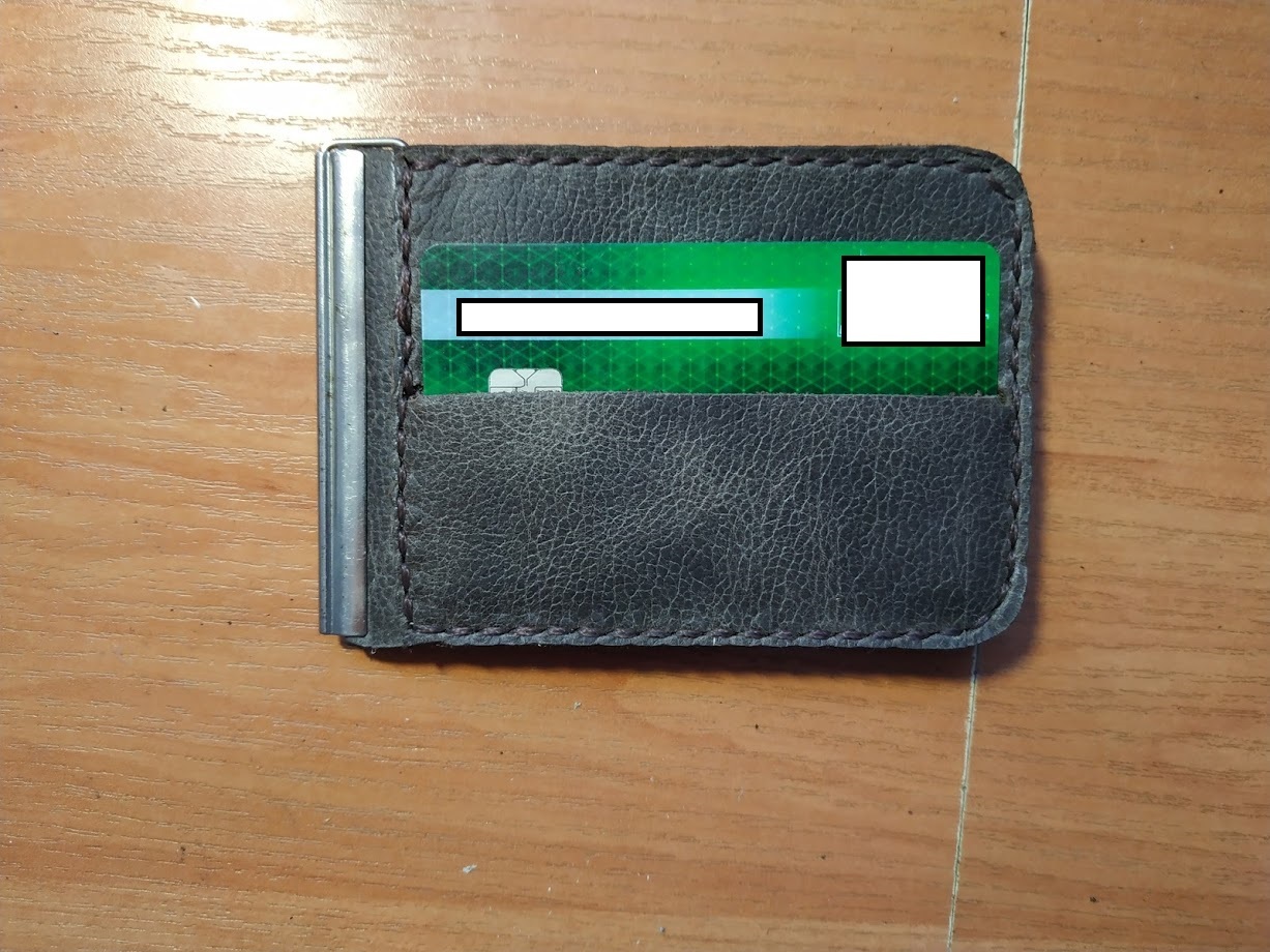 First Experience 2.0 - My, Money clip, First experience, My, Leather, Needlework with process, Longpost