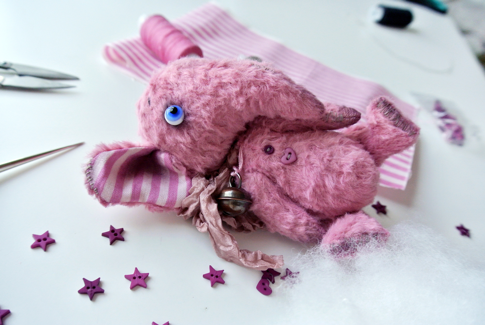 Pink Elephant - My, Needlework without process, Longpost, Soft toy