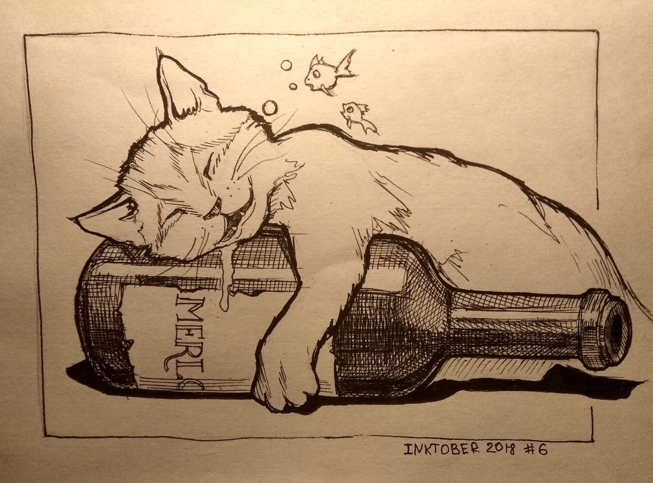 Through the pages of Inktober - My, Inktober, Drawing, Sketch, Longpost, Animals, Creatures