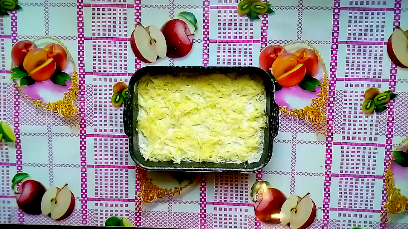 Bulk pie with apples - My, Cooking, Pie, Apples, Bakery products, Dessert, Sweets, Recipe, Video, Longpost