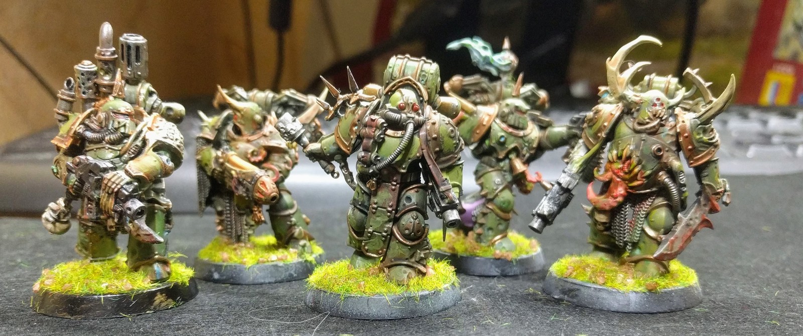 Я докрасил - Моё, Warhammer 40k, Покраска миниатюр, Death Guard, Нургл, Plague marine, Poxwalkers, Длиннопост