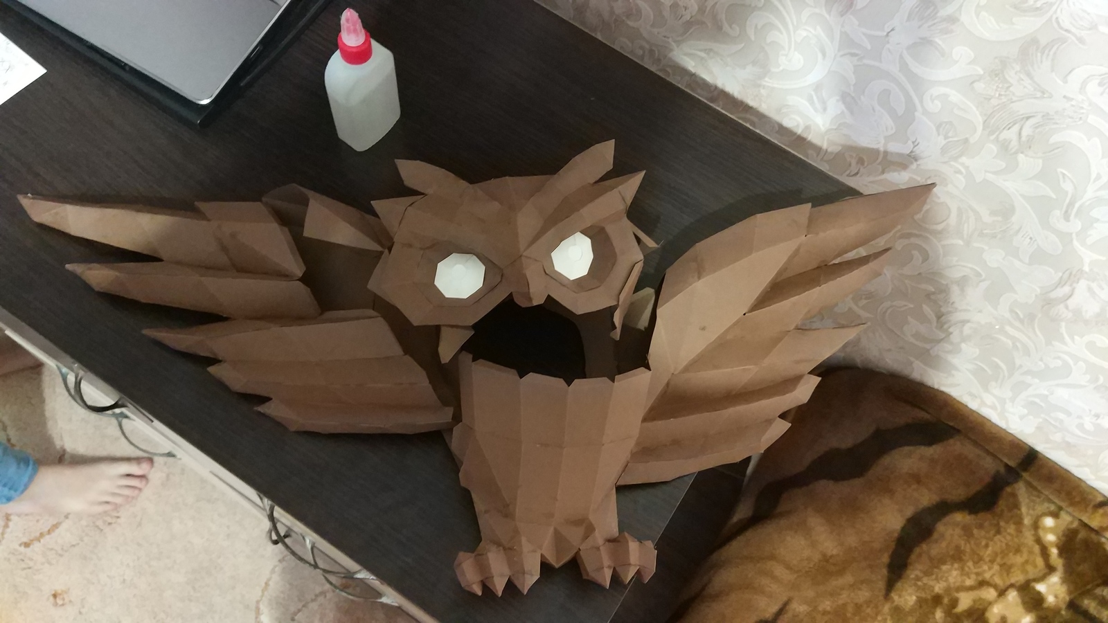 Friday mine :) - My, Papercraft, Pepakura, Handmade, Owl, Video, Longpost