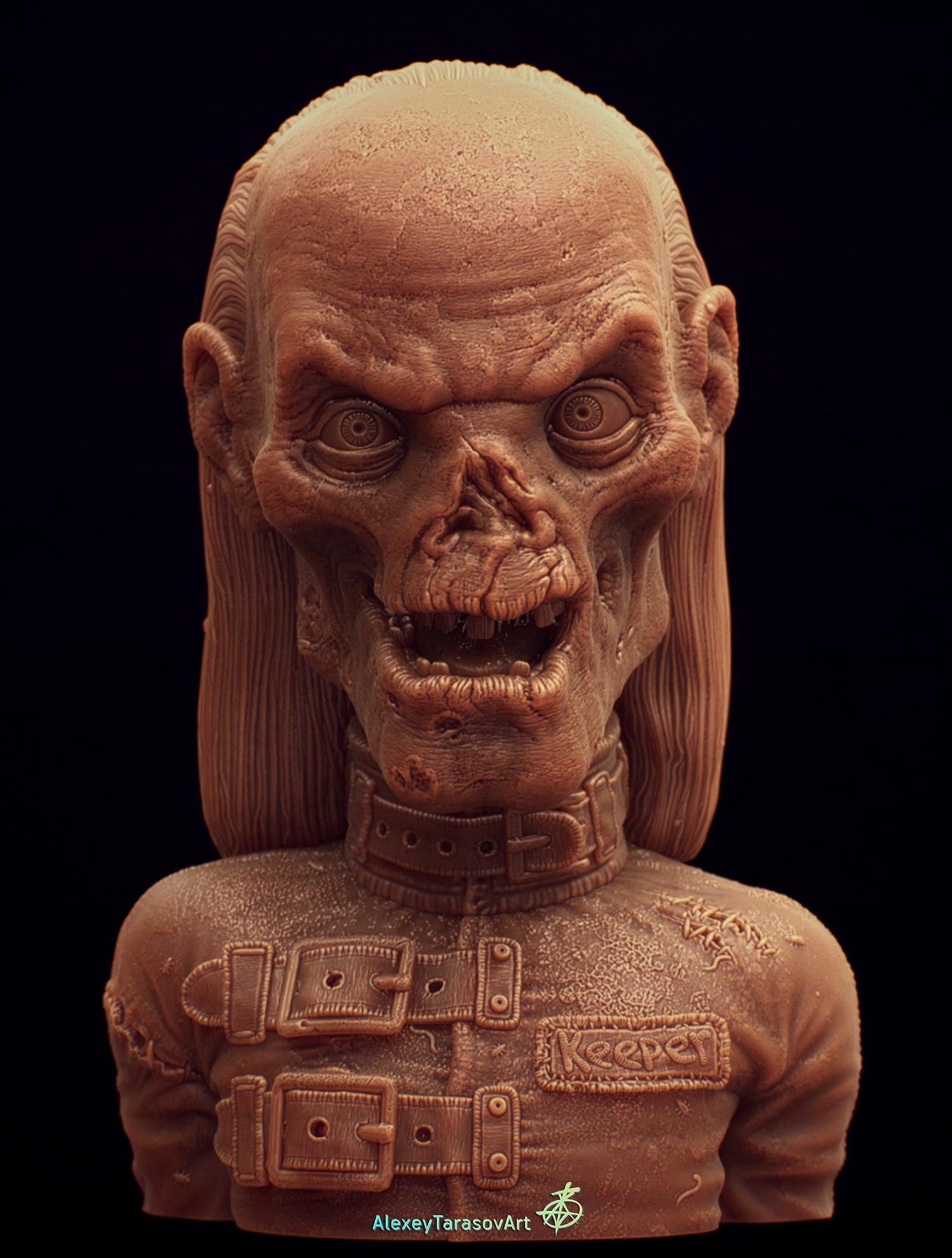 Crypt Keeper from Tales from the Crypt for Halloween 2018 - My, Game art, Computer graphics, Zbrush, Sculpting, 3D, 3D printer, 3D graphics, , Video, Longpost, Render