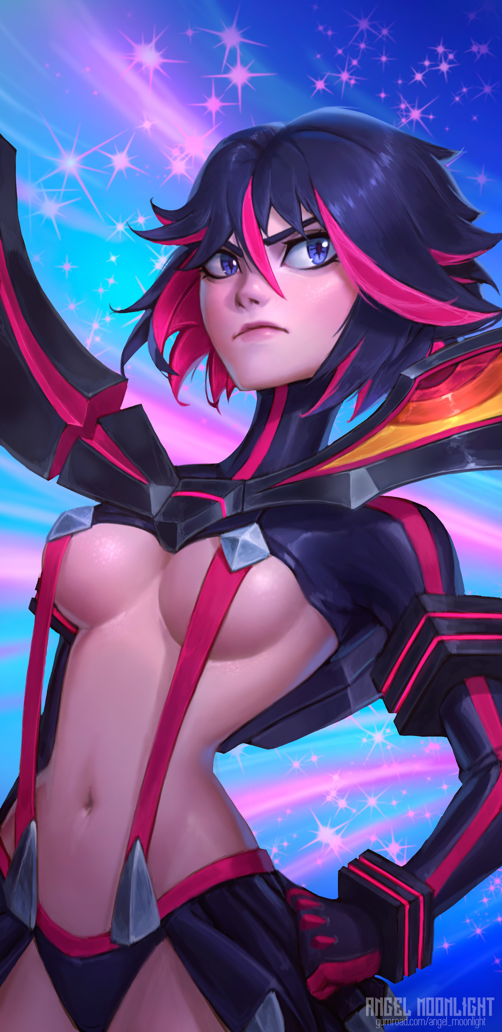 By Angel Moonlight - Арт, Kill la Kill, League of Legends, Игры, Аниме, Jinx, Река, Angel Moonlight, Длиннопост