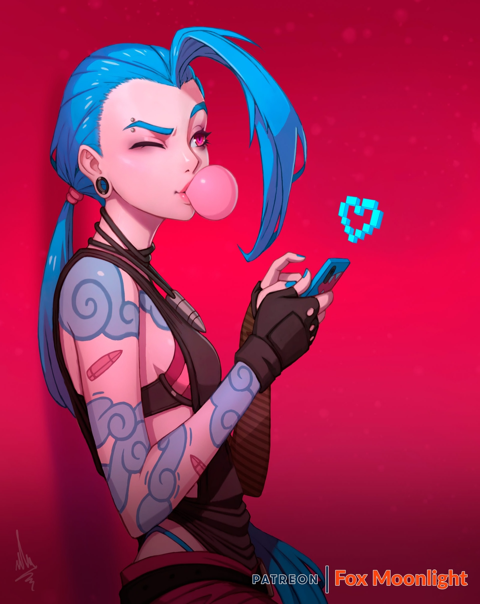 By Angel Moonlight - Art, Kill la Kill, League of legends, Games, Anime, Jinx, River, Angel Moonlight, Longpost