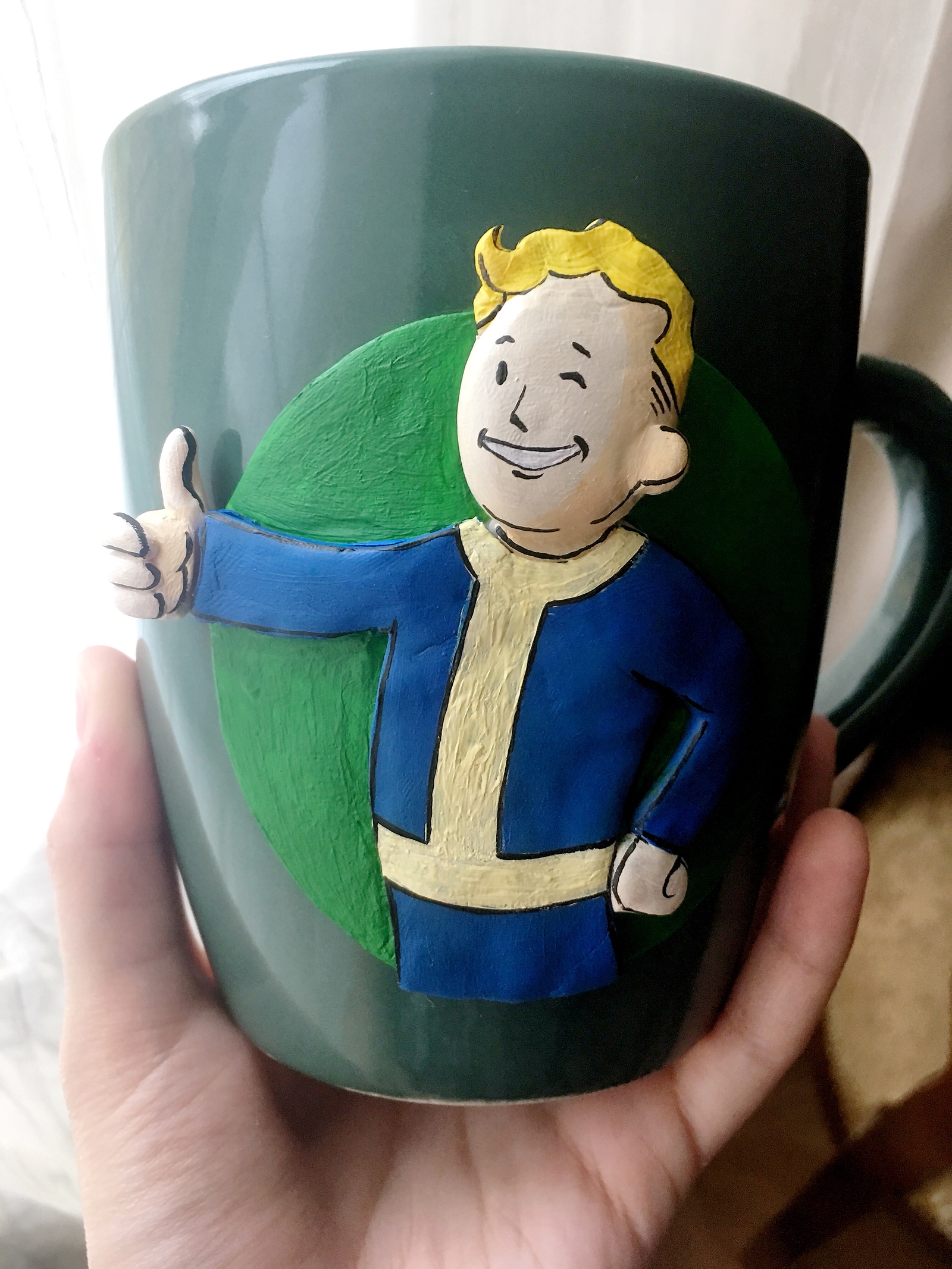 Another mug - My, Fallout, Кружки, With your own hands, Polymer clay, Longpost