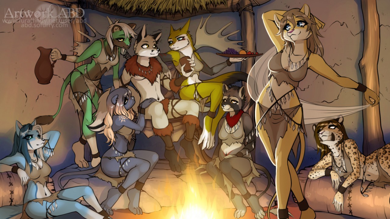 Yes, girls, I'm from Gazprom. - Furry, Drawing, Fox, Leopard, Art, Harem