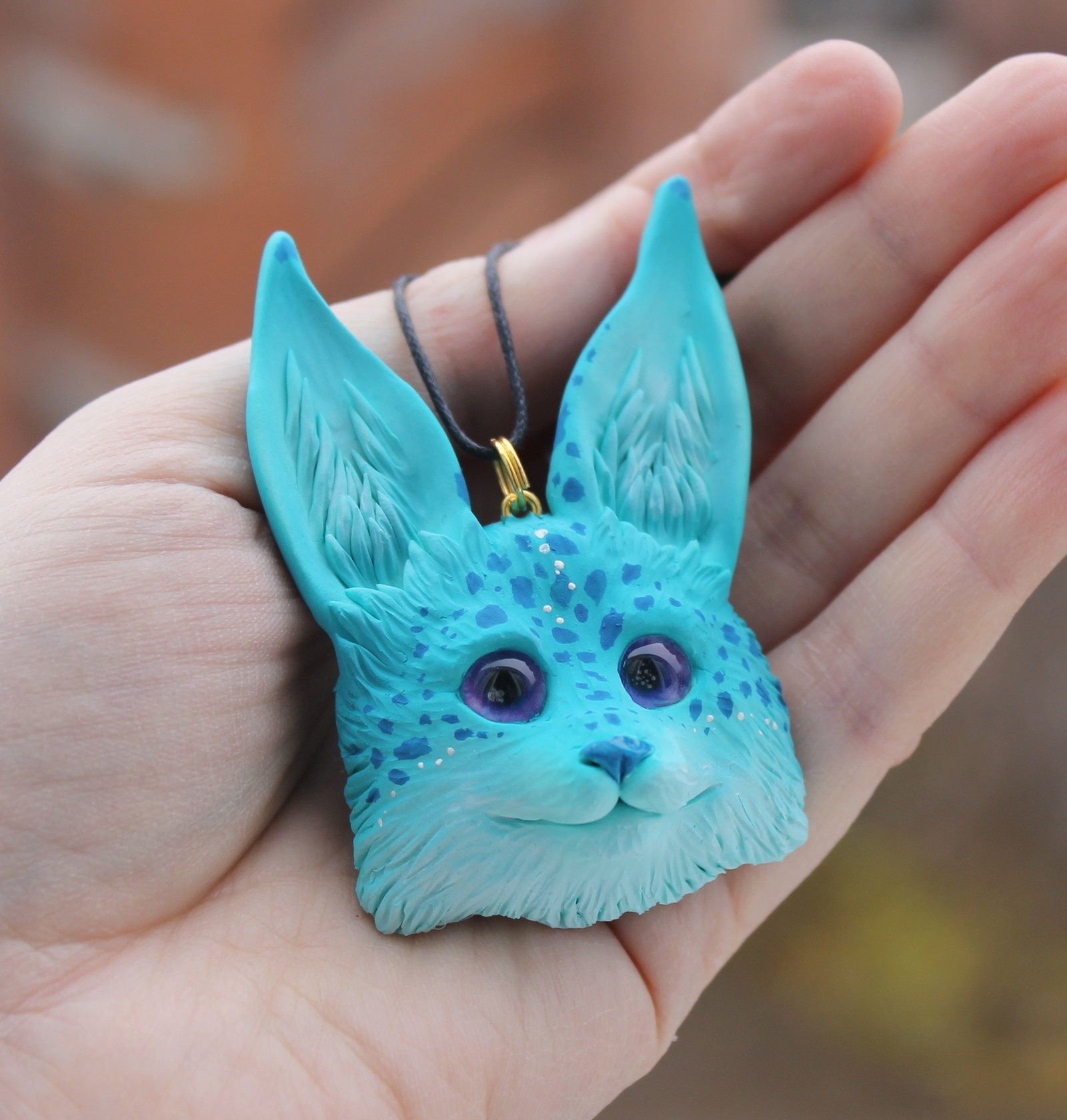 Piece of ice - My, Needlework without process, Лепка, Handmade, Lynx, Pendant, Polymer clay, Longpost