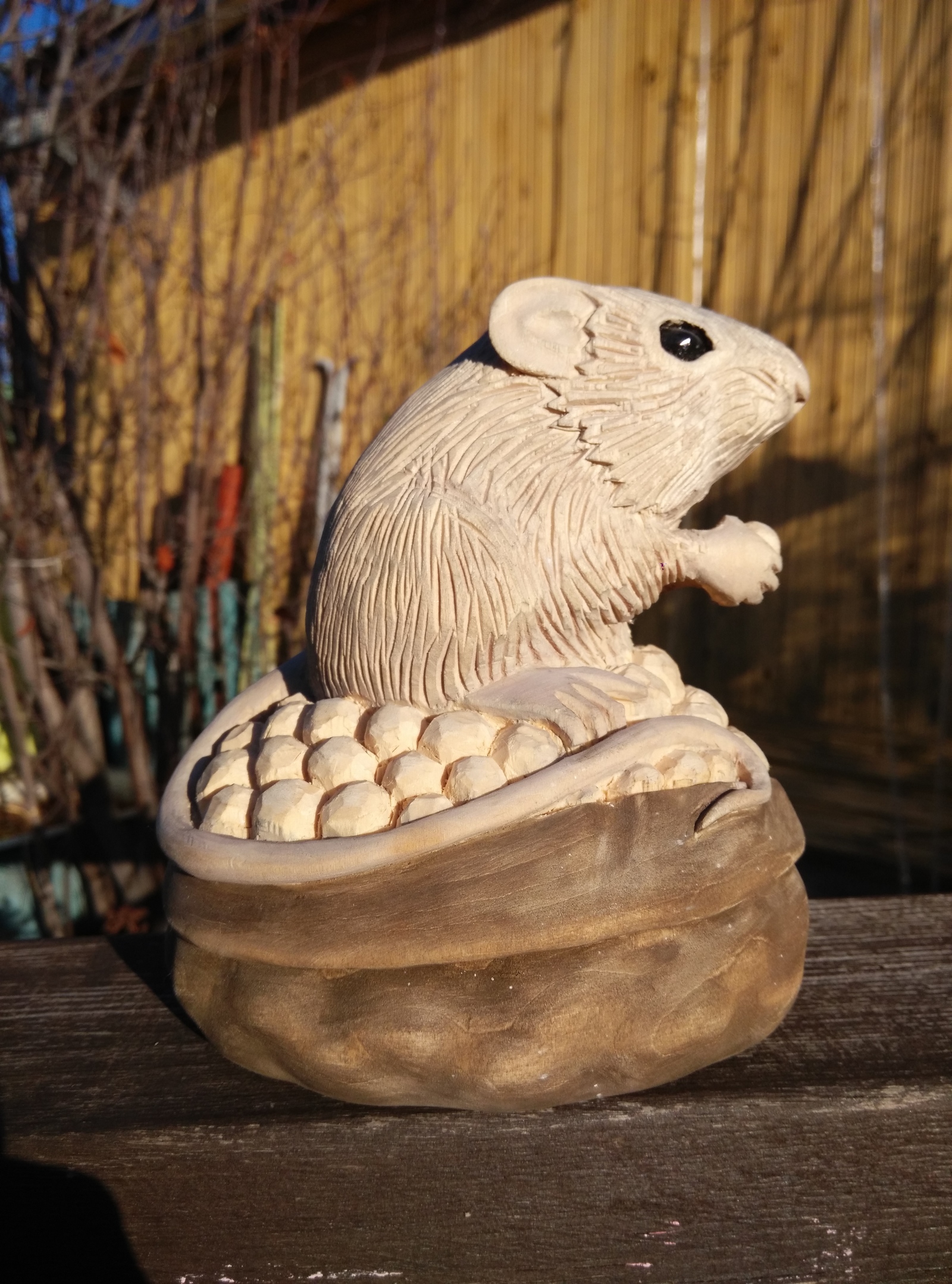 Mouse - My, Needlework without process, With your own hands, Wood carving, Mouse, Crafts, Handmade, Longpost