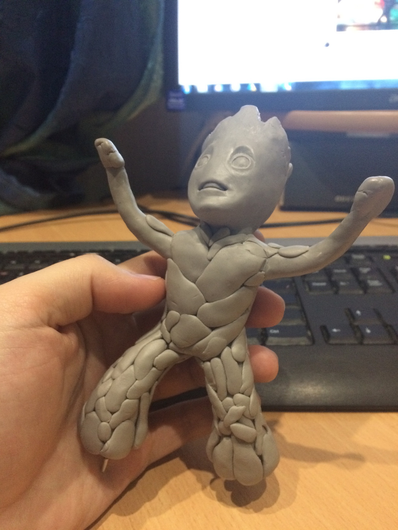 How I sculpted Baby Groot - My, Groot, , Лепка, Guardians of the Galaxy, Guardians of the Galaxy Vol. 2, Comics, Marvel, , Longpost