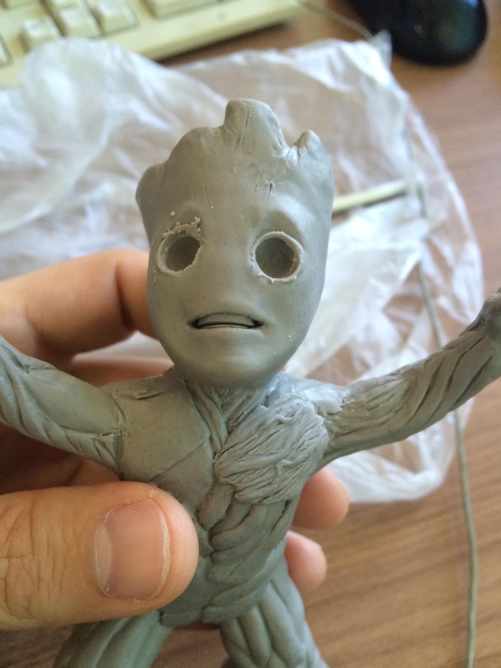 How I sculpted Baby Groot - My, Groot, , Лепка, Guardians of the Galaxy, Guardians of the Galaxy Vol. 2, Comics, Marvel, , Longpost