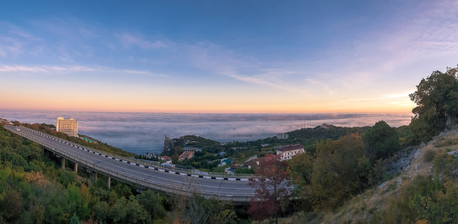 Вчерашний закат на Южном берегу Крыма. - Моё, Крым, Закат, Ласточкино гнездо, Море, Тучи