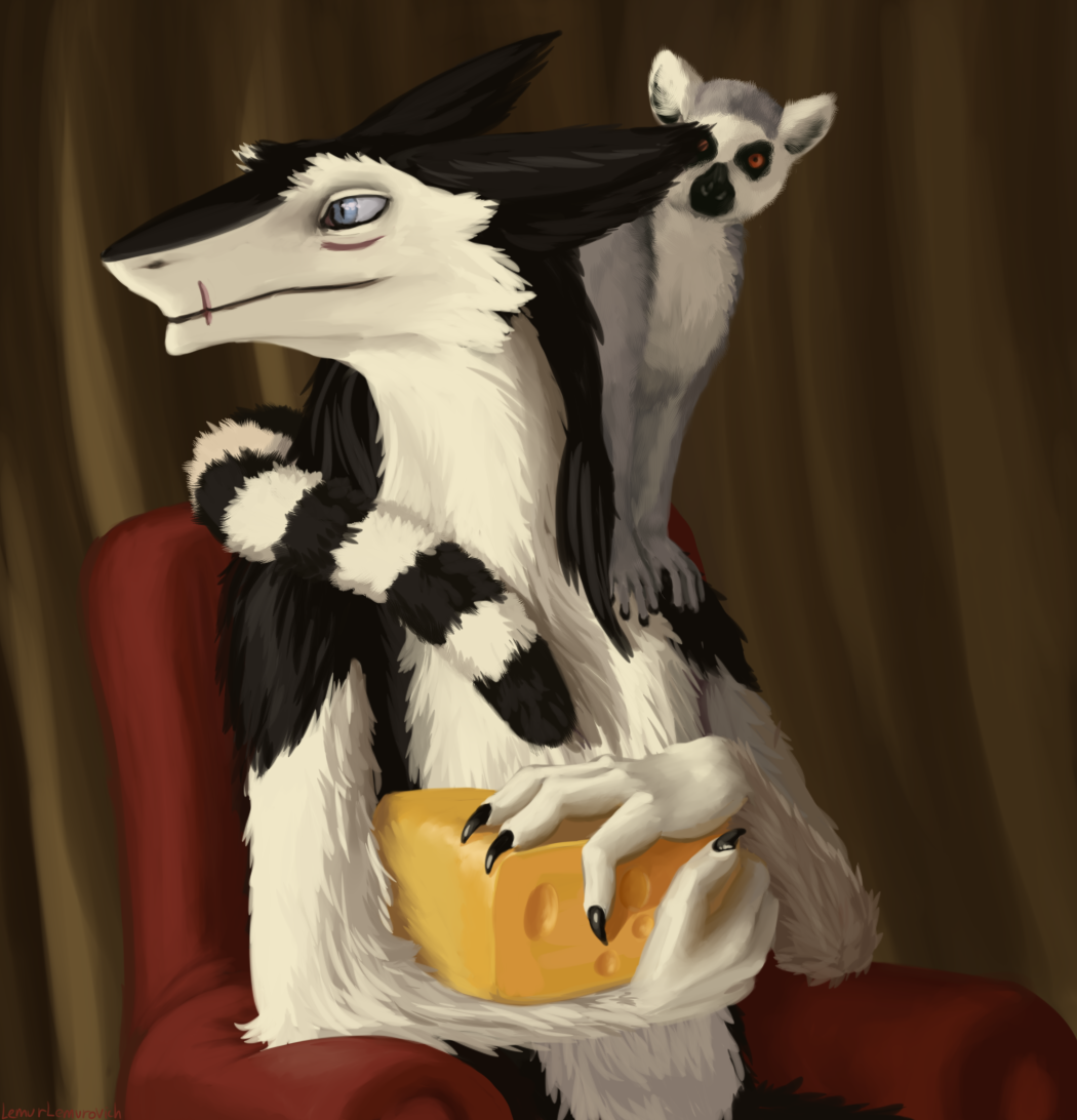 Cheese - My, Drawing, Furry, Lemur, Cheese