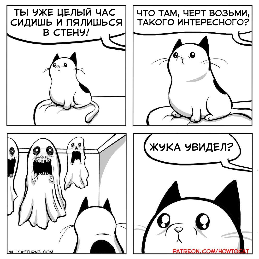 The Staring Game - Comics, cat, Ghost, Lucas Turnbloom