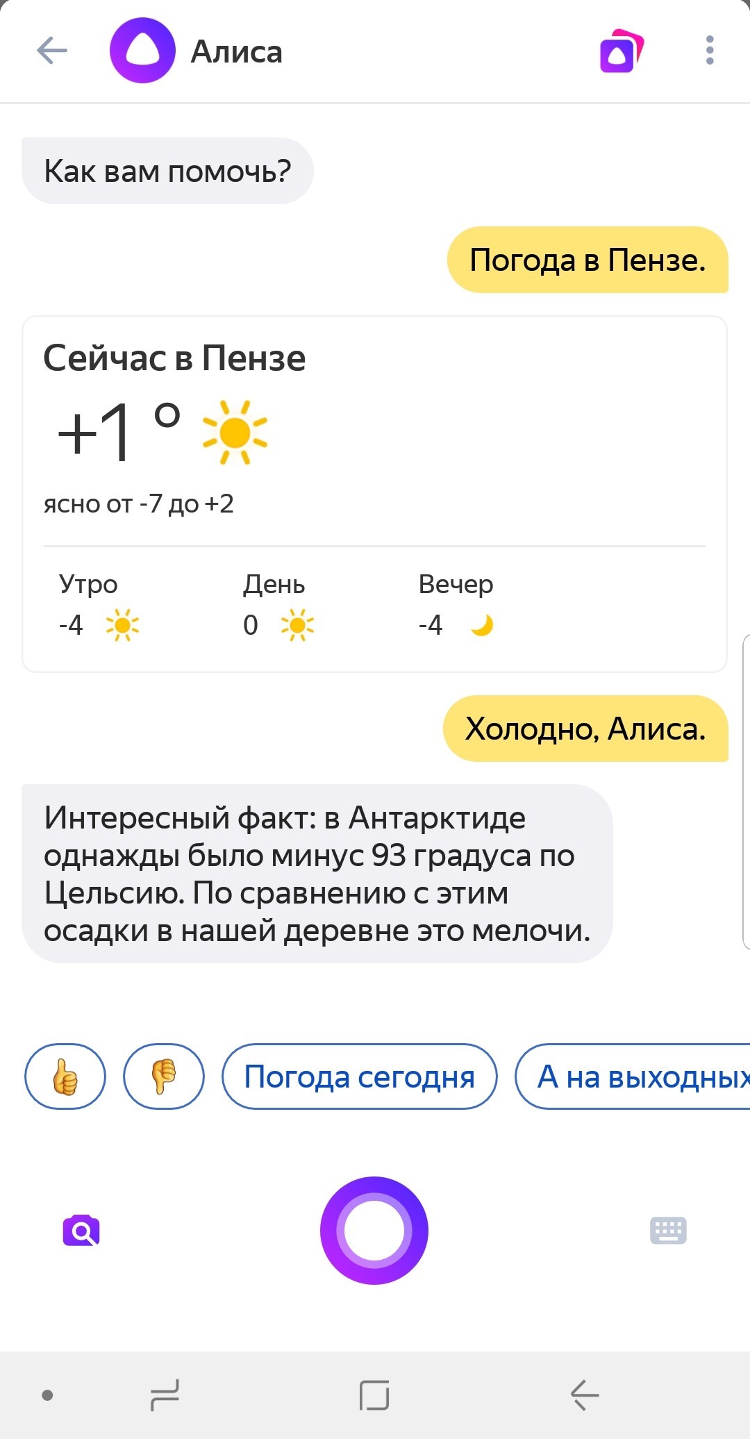 Алиса знает о Пензе больше чем я... - Моё, Сарказм, Голосовой помощник, Погода, Яндекс Алиса