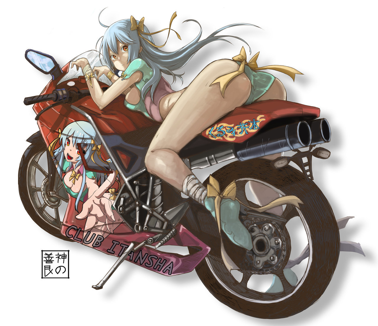 Chicks and Cycles - Anime art, A selection, Motorcycles, Drawing, Moto, Longpost