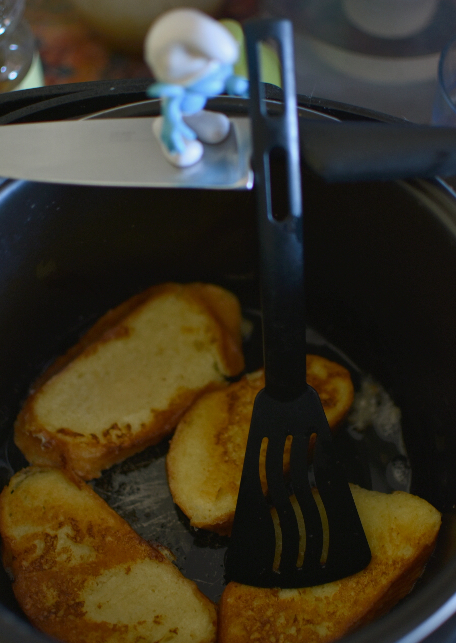 Smurf and GRENKI. - My, Preparation, Photographer, Toast, Cooking, Children, Longpost