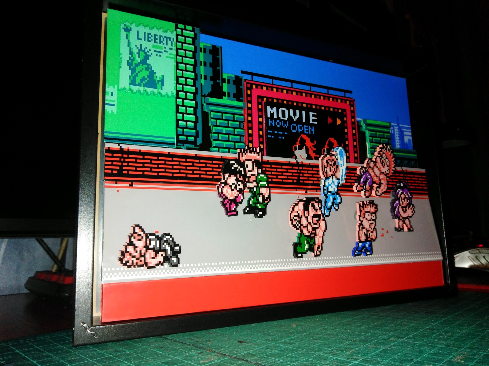 Diorama based on the game Mighty Final Fight on NES - My, Diorama, Nes, Mighty final fight, Pixel Art, With your own hands, Computer games, Longpost